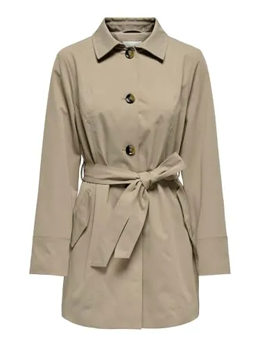 Beige JDY Trenchcoat - M - Funktionsjacke mit abnehmbarem Gürtel, ideal für stilvolle Outfits und wechselhaftes Wetter.