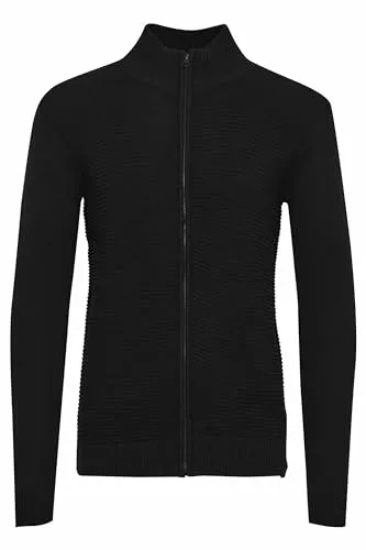 Indicode IDRickert Herren Strickjacke - Grobstrick Cardigan mit Stehkragen - Strickjacke für Herren aus nachhaltiger Baumwollmischung, ideal für Freizeit und Büro, bietet Komfort und Stil mit leichtläufigem Reißverschluss und coolen Details.