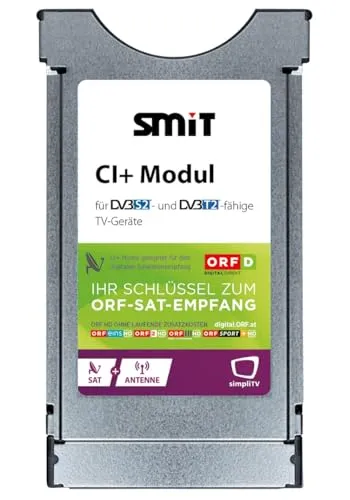 ORF DIGITAL DIREKT cardless Dual Decode CI CI+ Modul - CI-Modul mit integrierter ORF Karte, unterstützt 1080p Auflösung und bietet zahlreiche Audio-Video-Ausgänge für flexibles Fernsehen.