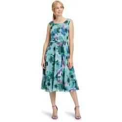 Vera Mont Cocktailkleid mit Print Druck in Emerald, Größe 42 - Elegantes Cocktailkleid aus pflegeleichtem Chiffon, femininem Design und schwingendem Schnitt für besondere Anlässe. Ideal für stilvolle Auftritte!
