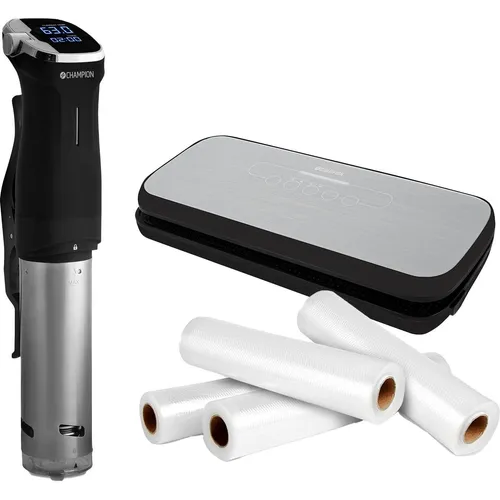 Champion Sous Vide Verpackung im Vakuumierer Frisch & 4 Rollen (CHPAKET-SV310-VF210)