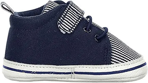 Sterntaler Baby Schuhe Walfisch - Sneaker aus Baumwollstoff mit Walfisch Stickerei - Kleinkind Sommer Schuhe mit rutschfester Sohle und Klettverschluss - Babyschuhe für Jungen, marine, Größe 18