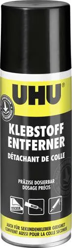UHU Klebstoffentferner Spray 200 ml - Klebesprays - Super starker und effizienter Klebstoffentferner, ideal für tropffreie Anwendungen und vielseitig einsetzbar gegen Kleber, Farbrückstände, Fett und Ölflecken.