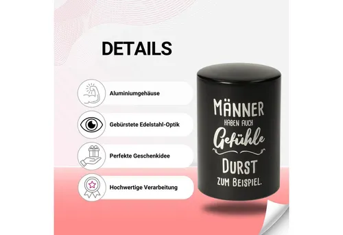 Flaschenöffner Push & Pull - Aluminium Kapselheber in Edelstahl-Optik - Korkenzieher mit innovativer Push-Up-Funktion, ideal für müheloses Öffnen von Flaschen mit nur einer Hand. Hochwertiges Design in gebürsteter Edelstahl-Optik, perfekt als Geschenk für Vatertag.