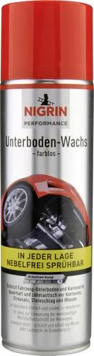 NIGRIN Performance 74063 Unterbodenschutz-Wachs 500ml - Rostschutzmittel für den Fahrzeug-Unterboden, nebelfrei sprühbar und ideal für schwer zugängliche Stellen, schützt dauerhaft vor Korrosion und schädlichen Umwelteinflüssen.