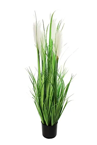 Arnusa Künstliches Pampasgras 90 cm - Stilvolle Dekoration für Ihr Zuhause - Künstliche Pflanzen mit 3 natürlichen Rispen, stabiler Stand dank beschwertem Topf. Perfekt für eine ansprechende Wohnraumgestaltung.