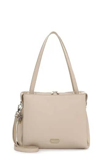 Tamaris Shopper TAS Katharina 34235 Damen Handtaschen Uni beige 400 - MODERNER CITY SHOPPER — Der Tamaris Shopper begeistert mit elegantem Design in Beige und edlen Metalldetails. DREI PRAKTISCHE FÄCHER sorgen für optimale Ordnung, während der abnehmbare Schulterriemen flexibles Tragen ermöglicht. Ideal für jeden Anlass!