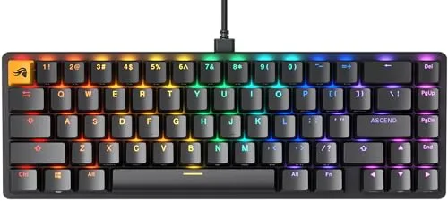 GLORIOUS Gaming GMMK 2 Compact (65%) - Mechanisches Gaming-Keyboard, Aluminiumrahmen, anpassbar, Doubleshot-Kappen, Fox Schalter, tastenweise RGB - Amerikanische QWERTY-Belegung - Schwarz
