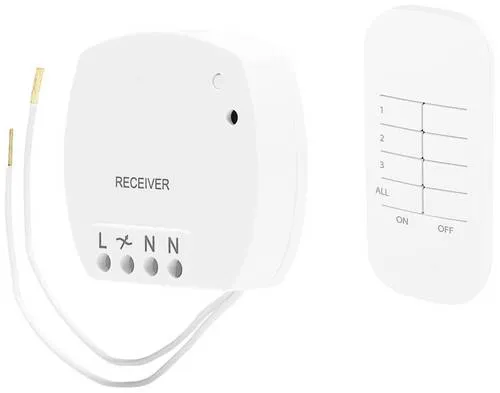 Smartwares SH4-99560 Funk-Schalter mit Fernbedienung - Smart Home Haussteuerung mit FSK 433 MHz, ermöglicht einfache Steuerung Ihrer Deckenleuchten per Fernbedienung und bietet Dimmfunktion für individuelle Lichtatmosphäre.