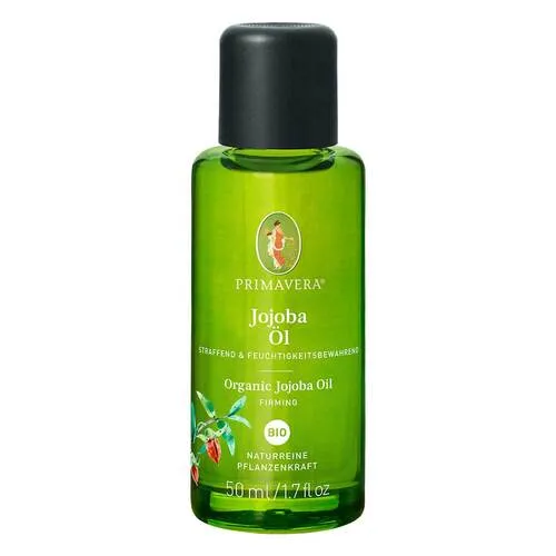 Primavera Jojoba Öl Bio 50 ml - Hochwertiges Körperöl - Naturreines Jojoba Öl zur Pflege jeder Haut, auch für ölige Haut geeignet. Fördert die Hautelastizität und ist ideal als Basisöl. Genießen Sie die geprüfte Qualität aus biologischem Anbau.