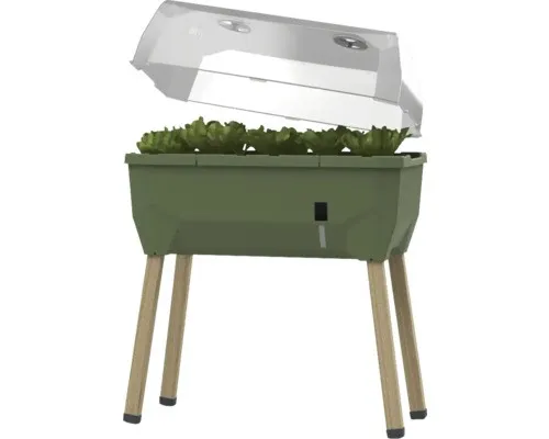 GUSTA GARDEN Sammy Salad Hochbeet Dunkelgrün - Hochbeet Balkon & Garten mit abnehmbarer Haube und Bewässerungssystem, ideal für frische Salate und Kräuter auf kleinstem Raum.