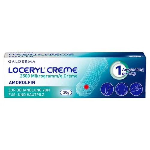 Loceryl Creme 20 g - Effektive Creme zur Unterstützung der Pflege bei Fußpilz. Zieht schnell ein, fettet nicht und ist einfach anzuwenden – ideal für die tägliche Anwendung.