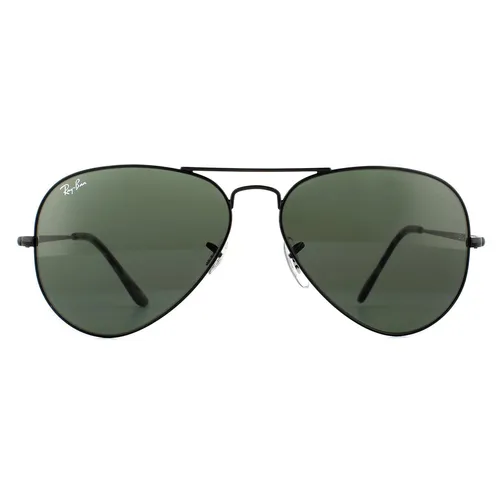 RAY BAN Sonnenbrille RB 3689 914831 – Stilvolle Rundform - Moderne Unisex-Sonnenbrille mit 100% UV-Schutz. Leichtes Metallgestell in Schwarz und grüne Gläser bieten einen coolen Look und optimalen Tragekomfort.