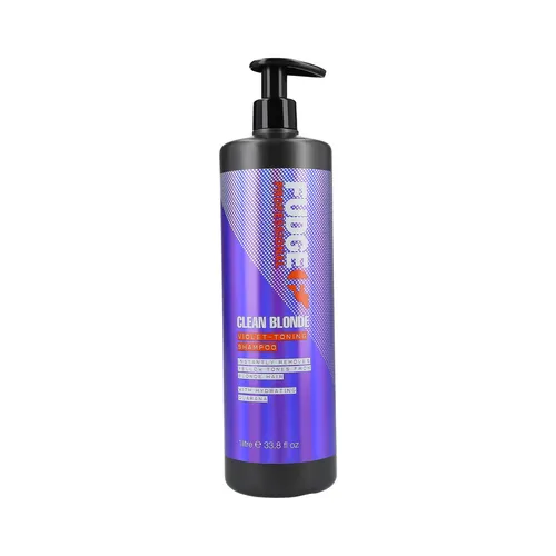 Fudge Clean Blonde Violet-Toning Shampoo 1000 ml - Shampoo für blondes Haar, neutralisiert Gelb- und Kupferstiche und sorgt für glänzendes, gesundes Haar mit UV-Schutz und Guarana für extra Kraft.
