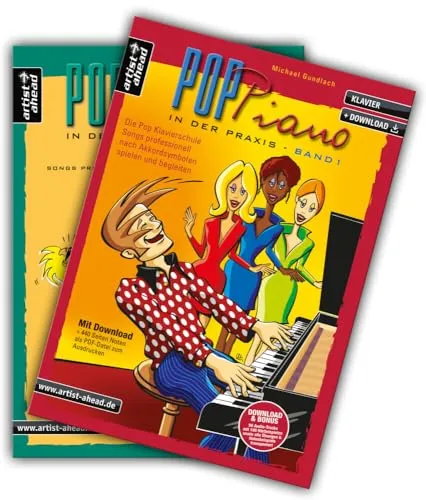 Pop-Piano in der Praxis – Band 1 + 2 Set - Noten für Klavier & Keyboard, lernen Sie Songs professionell nach Akkordsymbolen zu spielen, inklusive CD & Download für den optimalen Einstieg.