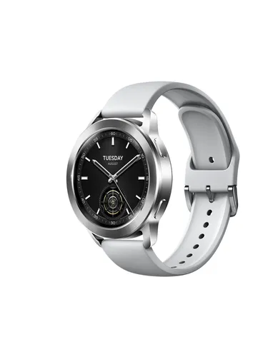 Xiaomi Watch S3 Silver - Smartwatch mit Herzfrequenzmessung - Smartwatch mit 47 mm Gehäuse, Herzfrequenzmessung und kompatibel mit iOS & Android – perfekt für Fitness und Gesundheit.