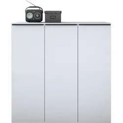 borchardt Möbel Aktenschrank Tom, 114 cm Breite in Weiß - Büroschränke mit 3 Drehtüren und 2 Fächern, ideal für ordentliche Dokumentenaufbewahrung. Hergestellt in Deutschland, bietet dieser Schrank eine hohe Belastbarkeit von bis zu 50 kg.