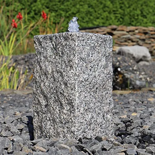 CLGarden Quellstein Brunnen GS30 klein für Garten - Freistehender Granit Springbrunnen mit LED-Beleuchtung, ideal für kleine Gärten oder Vorgärten. Genießen Sie entspannendes Plätschern und eine sichere Niedervoltbeleuchtung.