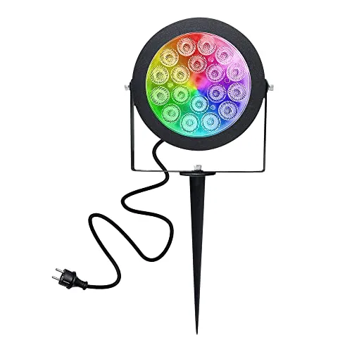 GLEDOPTO ZigBee PRO Serie Gartenstrahler für Außenbeleuchtung mit Farb und Weißlicht RGB-CCT Warmweiß und Kaltweiß Lampen für den Garten Bäume und Büsche (Gartenstrahler 12w Update)