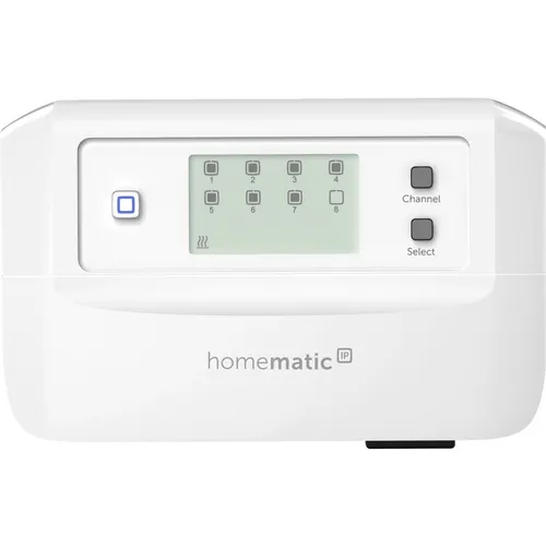 Homematic IP Smart Home Fußbodenheizungscontroller – 8 Kanäle - Fußbodenheizung mit präziser Steuerung von bis zu 8 Heizkreisen, energieeffizient und flexibel montierbar, ideal für modernes Heizen und Kühlen.