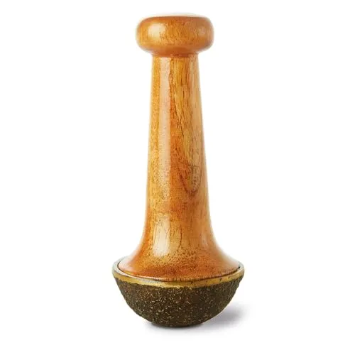 Classic Ayurveda Kaash Schale mit Holzgriff - 1 Stück - Utensilien für Fußmassage, handgefertigte Qualität aus Sri Lanka für eine beruhigende und kontrollierte Massage.