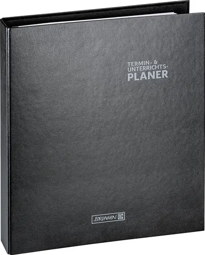 Brunnen Lehrerkalender 2026/2027 Ringbuch A4+ | Schwarz, 1 Woche / 2 Seiten - Praktischer Lehrerkalender im A4+ Format mit 1 Woche auf 2 Seiten. Robuste Kunststoffbindung für langlebige Nutzung. Ideal für die Organisation des Schulalltags.