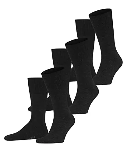 Falke Airport Socken 3er-Pack - Anthrazit Melange, Größe 41/42 - Hochwertige Herrensocken aus Schurwollmischung mit elastischem Bund und verstärkten Belastungszonen, ideal für Komfort und Haltbarkeit.