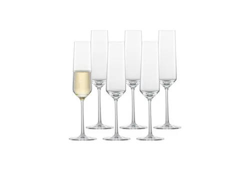 Zwiesel Glas PURE Sektglas 6er Set - Gläser, 6er Set von preisgekrönten Sektgläsern der Serie Pure, spülmaschinengeeignet und mit markanten Konturen für hohen Wiedererkennungswert.