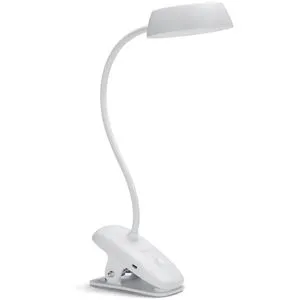 Philips Leselampe DSK201, dimmbar mit Klemme - Klemm- & Tischleuchten mit 3-stufig dimmbaren Lichtstrom und bis zu 175 Lumen. Integrierter Akku, aufladbar über USB, bietet Flexibilität und Komfort beim Lesen.