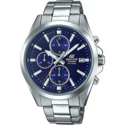 Casio Edifice EFV-560D-2AVUEF - Silber/Blau - Elegante Herrenuhr mit Chronograph und Neo-Display, wasserdicht bis 10 Bar. Ideal für den modernen Mann, der Stil und Funktionalität schätzt.