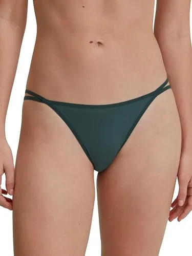 CALIDA Sleek Skin Tanga-Slip Damen, extraleichte, weiche Qualität, schmaler Schnitt, Low Cut, weicher Bund deep Emerald Green 44-46
