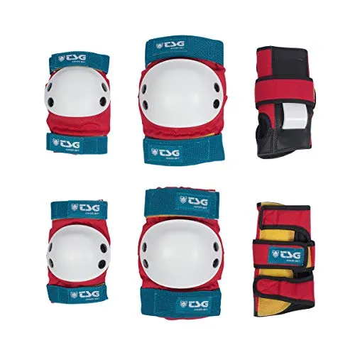 TSG Unisex Schonerset Schützer, rot-weiß-blau, Einheitsgröße EU - Hochwertiges Schoner-Set für Skateboarding: Robuste Hardshell-Konstruktion mit komfortablem, vorgeformtem Design für optimalen Schutz und Bewegungsfreiheit. Ideal für sichere Fahrten!
