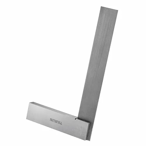 Faithfull Stahl-Anschlagwinkel 150 mm (6 Zoll) – Präzisionsgeschliffen, Klinge aus gehärtetem Stahl, Präzises Anreiß-, Mess- und Abreißwerkzeug für die Metall- und Holzbearbeitung