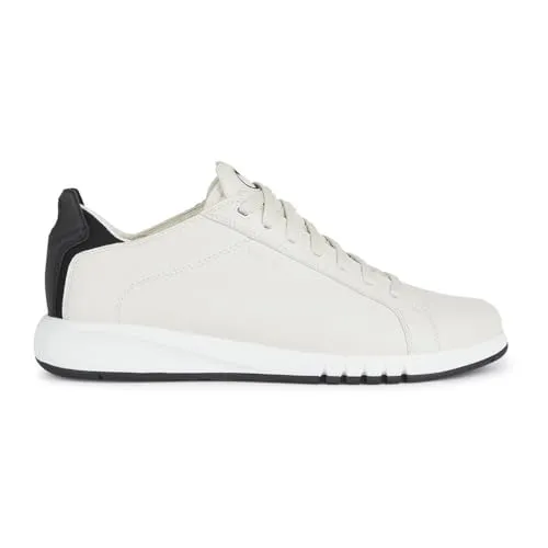 Geox Herren U Aerantis Sneaker, White Black, 46 EU