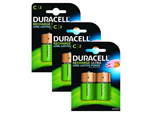 Duracell Rechargeable C Size Batteries-Pack of 6
