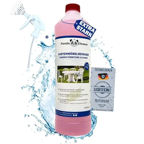 PandaCleaner® Gartenmöbel Reiniger - 1000ml Premium Konzentrat für Kunststoff Möbel - Reiniger Gartenmöbel Kunststoff
