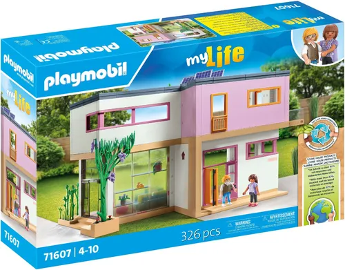 PLAYMOBIL MyLife 71607 Wohnhaus - 326-teiliges Set mit Wintergarten, umweltfreundlich aus recycelten Materialien, ideal für kreative Spielstunden ab 4 Jahren