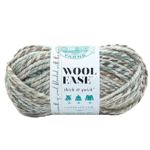 Lion Brand Yarn Company 640-542 Wool-Ease dickes und schnelles Garn, Seeglas, 1 Knäuel