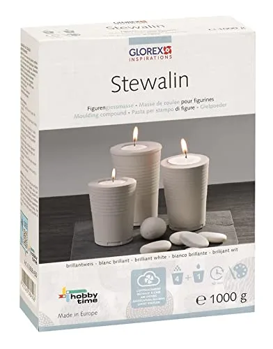 GLOREX 6 2608 450 - Stewalin weiß, 1000 g Figurengießmasse mit glatter Oberfläche, schnelltrocknend und witterungsbeständig