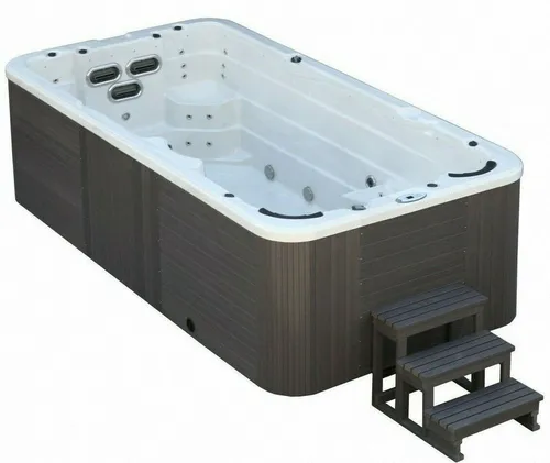 DEKO VERTRIEB BAYERN Whirlpool XXXL Luxus Led Swim Spa 445x230cm Whirlpool Gegenstromanlage Outdoor S