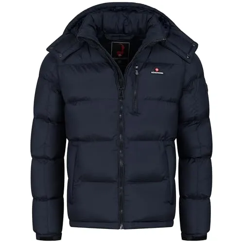 Höhenhorn Eiskar Herren Winterjacke Dunkelblau XL - Wärmeisolierte Herrenjacke mit modischem Steppmuster. Abnehmbare Kapuze schützt vor Wind und Wetter. Atmungsaktive Materialien sorgen für angenehme Tragekomfort und optimale Temperaturregulierung.