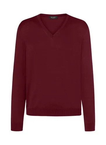 Maerz Herren Pullover 490400, Rot (495), 50 - Pullover für Herren, aus 100% Merinowolle, maschinenwaschbar und pflegeleicht. Klassisch-sportlicher V-Ausschnitt für einen perfekten Look.