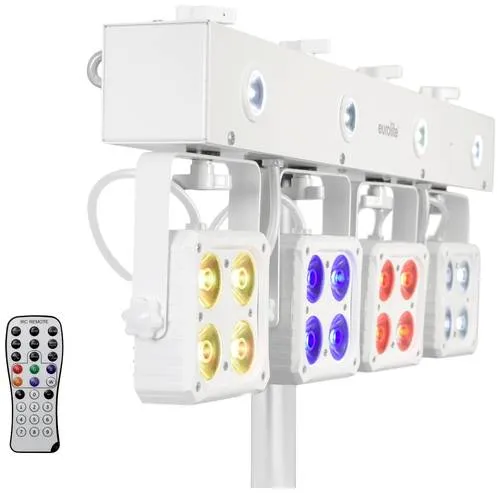 EUROLITE LED KLS-180 Kompakt-Lichtset - Musikstudio Bühne und DJ Equipment, vielseitiges Lichtset mit LED-Technologie für beeindruckende Lichtshows und einfache Bedienung.