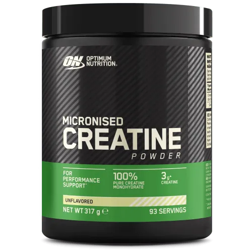 Optimum Nutrition 100% Kreatin Monohydrat 317g - Hochwertiges Kreatinpulver für Fitness-Enthusiasten. Unterstützt die sportliche Leistung und ist ideal für intensives Training. Praktische Anwendung vor oder nach dem Training.