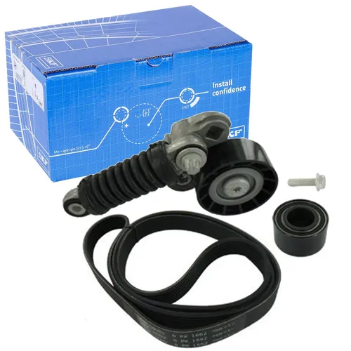 SKF KEILRIPPENRIEMEN-SATZ für RENAULT CLIO | VKMA 36070 - Keil- & Keilrippenriemen, hochwertiger EPDM-Riemen für optimale Motorleistung und Langlebigkeit, passend für Renault Clio, einfache Montage im Motorraum.