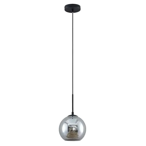 Lindby Hängeleuchte Jurian, dimmbar - Moderne Pendelleuchte in sandSchwarz und rauchgrau, ideal für Schlafzimmer und Wohnzimmer. Genießen Sie dimmbares Licht für eine gemütliche Atmosphäre.