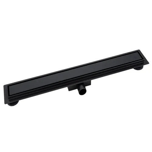 Duschrinne DR2 1000 mm Komplettset mit Designrost LECH schwarz - Duschrinne für moderne Badezimmer, inkl. hochwertigem mattschwarzen Designrost und höhenverstellbaren Füßen für einfache Installation.