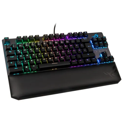 ASUS ROG Strix Scope NX TKL Deluxe RGB Gaming Tastatur - Kabelgebundene mechanische Gaming-Tastatur mit taktilen NX-Brown-Switches, 100 % Anti-Ghosting und umfangreicher RGB-LED-Beleuchtung für ein optimales Gaming-Erlebnis.