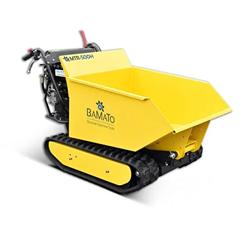 BAMATO Mini Raupendumper MTR-500H | 500 kg Zuladung & 9 PS Leistung - Baumaschinen: Der BAMATO Mini Raupendumper MTR-500H mit Kipphydraulik ist ideal für unwegsames Gelände und bietet durch seine massive Stahlkonstruktion eine Zuladung von bis zu 500 kg.