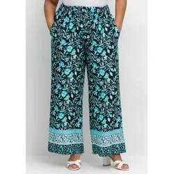 Webhose SHEEGO, Damen, Gr. 58, Normalgrößen, tiefblau, gemustert, 100% Viskose, Hosen